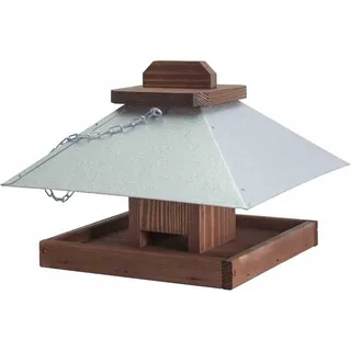 Siena Garden Vogelhaus Kiefer Braun und Silber 29 cm x 29 cm x 22 cm FSC®