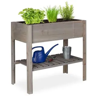 Relaxdays Hochbeet 88 x 43,5 x 80 cm grau