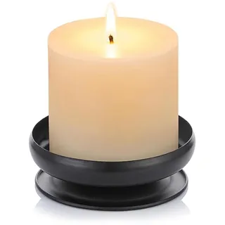 1 Stück Kerzenständer Metall mit Dorn 1cm, Ø 10cm Moderne Dekorative Kerzenhalter, Kerzenständer für Hochzeit, Weihnachten, Wohnzimmer, Adventskranz, Partys, Jubiläen, Kommunions & Taufkerzen Schwarz