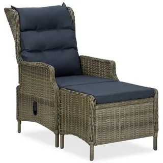 vidaXL Verstellbarer Gartensessel 57 x 121 x 100 cm braun