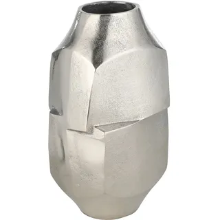 EGLO LIVING Metallvase Abucay, asymmetrische Deko Vase für Pampasgras | Dekovase für Wohnzimmer, Blumenvase aus Metall in Nickel, Tischdeko 29 cm