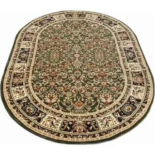Gemusterter Teppich 60x100 cm LUCHO oval - grün - Grün