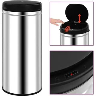 vidaXL Automatischer Sensor-Mülleimer 80 l Silber