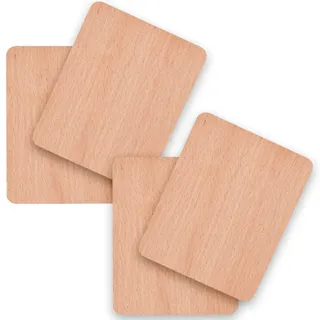 Syntrox Germany 4er Set Universal Holz Untersetzer für Raclette Pfännchen – Schutz für Tisch & Pflegeleichte Handhabung – Naturbelassenes Holz - Naturbelassen