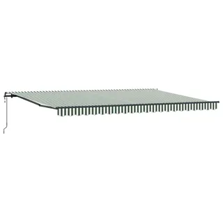 vidaXL Einziehbare Markise Grün und Weiß 500 x 350 cm - Grün