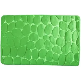 MSV Badteppich Badvorleger Duschvorleger Kieselstein Badematte waschbar, schnelltrocknend, rutschfest 40x60 cm – Basil Grün