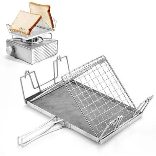 Gasgrillrostoer, roestvrij staal, opvouwbaar, voor gasfornuis en houtkachel, camping en outdoor
