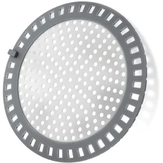 Abflusssieb Silikon Haarsieb Dusche, 12cm Duschablauf Abdeckung Edelstahl Abflussstopfen mit Silikonrand, Rund Flach Haarfalle für Regelmäßige Abflüsse von Duschraum Badezimmer