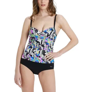 Arena Carolina Bodylift Tankini Damen schwarz weiß lila blau Gr 46