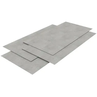 [neu.haus] Duschrückwand-Set 4 Tlg. Bladel , Hellgrau , Kunststoff , 60x120x0.3 cm , Badezimmer