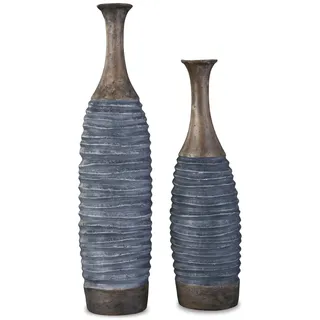 Signature Design by Ashley Blayze Set of 2 Vase, Antique Gray/Brown