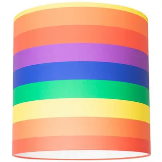 Leuchtenschirm , Blau, Gelb, Grün, Orange, Rot, Violett , Metall, Textil , Streifen , zylindrisch , E27 , 35 cm , Lampen & Leuchten, Leuchtenserien