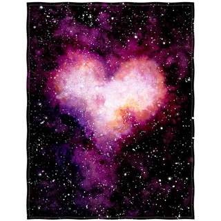 YISUMEI Decke 150x200 cm Kuscheldecken Sanft Flanell Weich Fleecedecke Herz Galaxie Muster