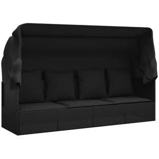vidaXL Sonnenliege 203 x 65 x 127 cm Schwarz