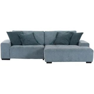 Carryhome Ecksofa , Blau, Petrol , Textil , Buche , massiv , Füllung: Polyester,Polyester , Ottomane rechts, L-Form , 270x190 cm , Stoffauswahl, seitenverkehrt erhältlich, Rücken echt , Wohnzimmer, Sofas & Couches, Wohnlandschaften, Ecksofas