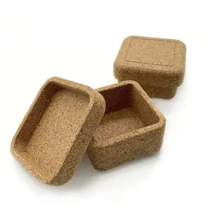 Schmuckdose aus Kork | Kork-Schmuckkästchen | Schmuckschatuelle aus Kork | Aufbewahrung für Ringe, Ohrringe und Ketten aus nachhaltigem Kork | verschließbar mit Deckel