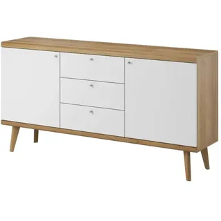 Selsey Schrank, Weiß Matt/Eiche Skandinavisch, 160 x 40 x 83 cm, 5902622517902