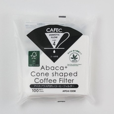 CAFEC Abaca+ Filterpapier  Cup 4, 100 Stück, Zubehör Kaffeemaschinen, Weiss