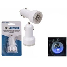 O.B. 57/9232 Weißer Leuchtender Universal USB Adapter für Zigarettenanzünder für alle Handy