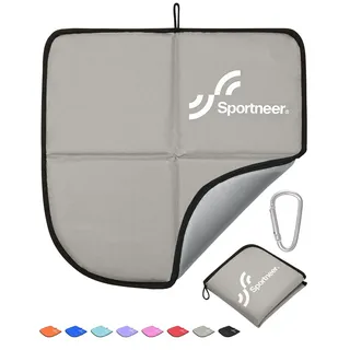 Sportneer Sitzkissen Outdoor, Sitzunterlage Outdoor Wasserdicht Oxford-Stoff Thermo Sitzkissen Faltbar FüR Camping, Wandern, Stadion Und Unterwegs,grau