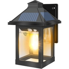 Moman Solarlampe für Außen, Vintage Solarleuchte mit Bewegungsmelder 2200mAh Solar Wandleuchte 3 Modi IP65 Wasserdicht für Garten Zaun Garage, Solarlampe-Außen-LED-Bewegungsmelder-Licht
