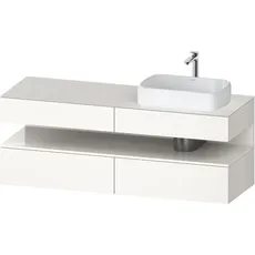 Duravit Qatego Konsolenwaschtischunterbau, 2 Auszüge, 2 Schubkästen, Ausschnitt rechts, 1600x550x600mm, Nische Weiß Hochglanz, QA4778022, Farbe: Weiß Supermatt