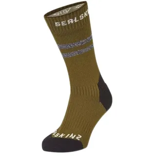 Sealskinz Runton Hydrostop Socken - Olive Green / Black - EU 47-49