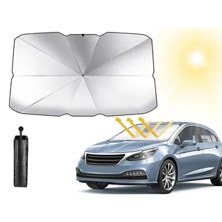 Hitopin Sonnenschutz Auto Frontscheibe, Auto Windschutzscheibe Sonnenschutz Regenschir, Faltbarer UV-Schutz Auto Sonnenschirm, für die Windschutzscheibe für die Meisten Autos