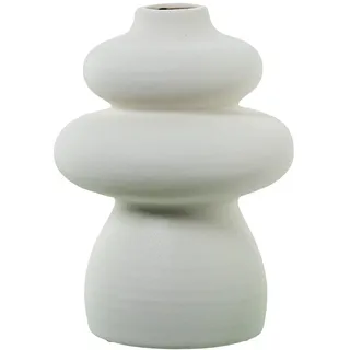 DRW Abstrakte Tischvase, Keramik, cremefarben, 18 x 18 x 25 cm, Medidas: 18x18x25cm