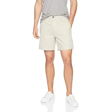 Amazon Essentials Herren Shorts, Klassischer Schnitt, 18 cm, Stone, 34W