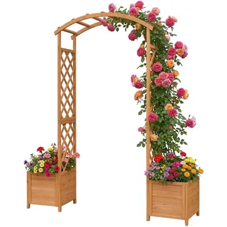 Relaxdays Rosenbogen 206 x 180 x 40 cm Orange