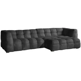 KAWOLA Ecksofa Velvet 3-Sitzer Grau