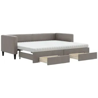 vidaXL Tagesbett Ausziehbar mit Schubladen Taupe 80x200 cm Stoff - Taupe