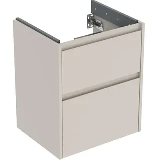 Geberit Renova Plan Unterschrank für Waschtisch, mit zwei Schubladen, 50,4x60,6x40,5cm, 504.025.DB.1, Farbe: sandgrau / lackiert seidenmatt