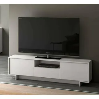 Dmora - TV-Ständer Andromeda, TV-Ständer für das Wohnzimmer, niedriges Wohnzimmer-Sideboard mit 2 Türen und 1 Schublade, 100% Made in Italy, 170 x 42 x 48 cm, Weiß