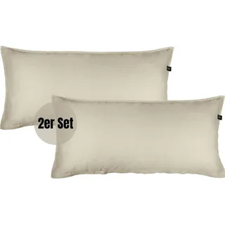 SCHÖNER WOHNEN-Kollektion Satin Bettwäsche PLAIN Beige 40 x 80 cm 2er Pack - Beige