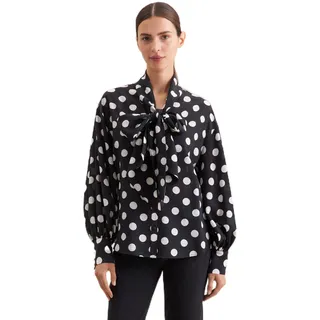 Seidensticker Damen Bluse - Oversized Fit - Druck - Langarm - Rüschenbluse mit Schluppe - Viskosemischung