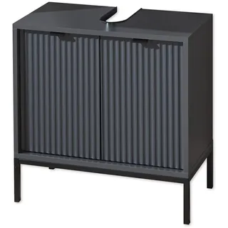 BASIC by Balculina Waschbeckenunterschrank in grau matt - Bad Unterschrank Badezimmerschrank BxHxT 60x60x32«, (1 St.), Breite 60 cm (B/H/T)
