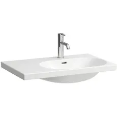 Laufen Lua Waschtisch, ohne Hahnloch, mit Überlauf, 750x460mm, Ablage links, H817085, Farbe: Pergamon