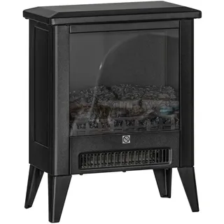 Homcom Elektrokamin 1800 W Elektrischer Kamin mit Heizung, LED-Flammeneffekt, Schwarz , Metall , 21x47x36 cm , Elektrogeräte, Heizgeräte, Elektrokamine