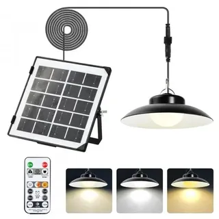 Jinlaili Solarlampen für Außen Hängend, Solar Lampe, Solar-hängeleuchte, Solarleuchte LED Solarleuchten für Garten Bauernhaus Camping, mit 5M Kabel und Fernbedienung, Wasserdichte, 3 Farbtemperatur