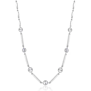 Brosway Damen Halskette AFFINITY aus Edelstahl mit Swarovski in der Farbe Silber mit Karabinerverschluss, Länge: 47 cm, BFF158