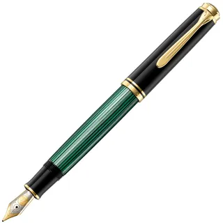 Pelikan M800 Kolbenfüller schwarz/grün/gold B (breit), 1