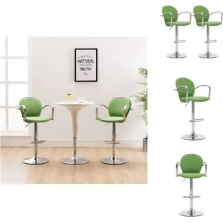 vidaXL Barhocker mit Armlehne 2 Stk. Grün Kunstleder - Barhocker - Grün
