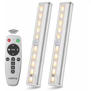 LDOPTO LED Schrankbeleuchtung, LED Lampe Batteriebetrieben mit Fernbedienung, Batteriebetrieben Kabinett Nachtlicht mit Magnetstreifen für Schrank, Treppen, Garage, 3000K Warmweiß