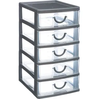 5five Simply Smart Bin Organizer 5 Schubladen für Kleinteile - Grau