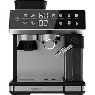 Cecotec Barista Power Espresso 20 Barista Grind & Latte schwarz + 100 g Kaffee + 500 ml Milch