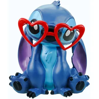 Stitch Gartenfigur mit Herz Brille - Wetterfeste Disney Dekofigur Polyresin 20 cm - Liebevolle Garten Deko für Garten, Balkon, Terrasse & Wohnzimmer - Geschenkidee für Disney Fans