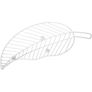 DRW Obstschale mit Blattform, Weiß, 41 x 20 x 5 cm