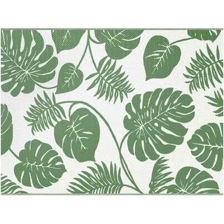 vidaXL Outdoor-Teppich Blatt ARAKIL Grün und Weiß 400 x 300 cm - Grün